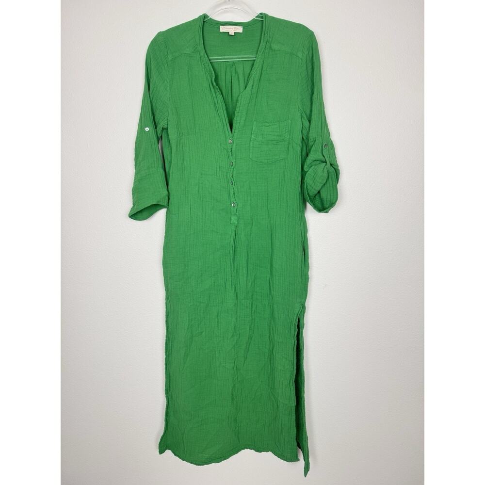Everyday Ritual Gauze Kaftan Maxi Dress Womens Small Lush Green Summer